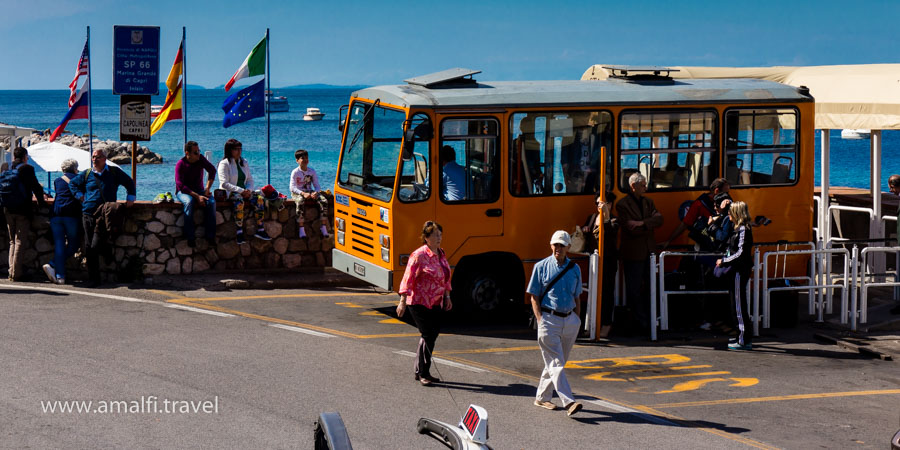 The bus on the Island of Capri, Italy