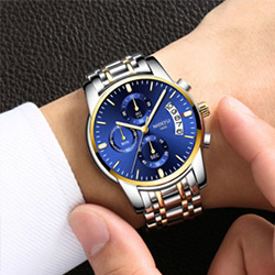 NIBOSI Watch Men Top Brand Luxury Blue Male Automatic Date Quartz Mens Watches Waterproof Sport Watch Clock Relogio Masculino
