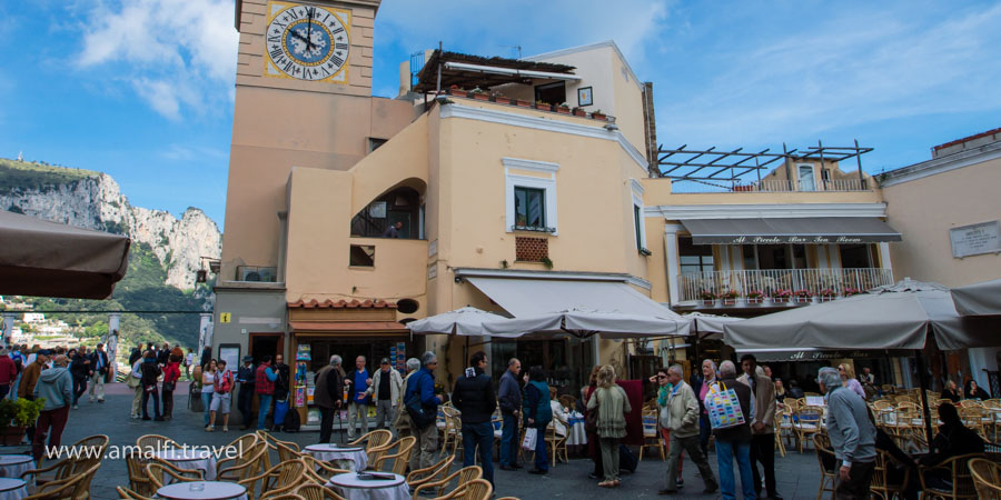 Piazzetta, centralny plac w Capri, Włochy