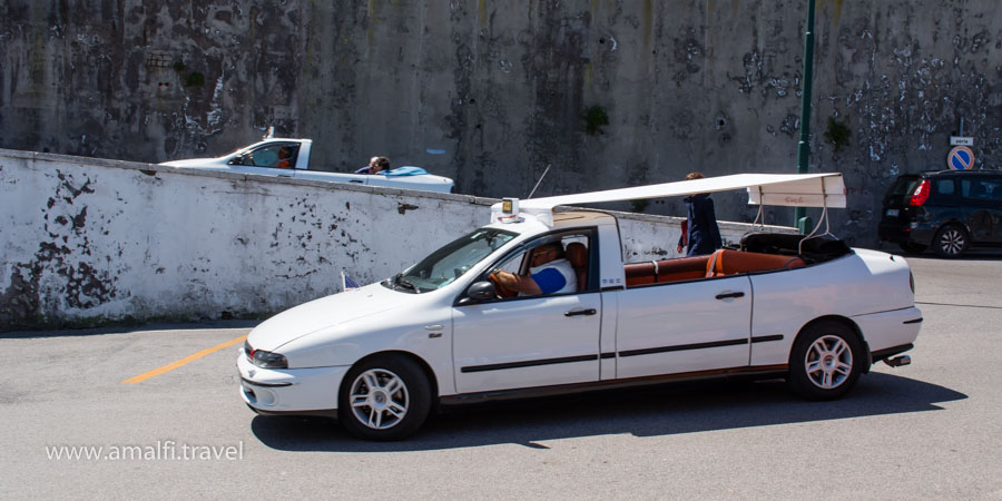 Taxis on the island of Capri, Italy